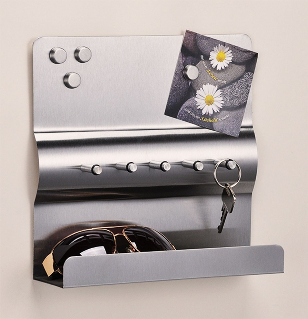 Edelstahl-Schluesselleiste-mit-Magnettafel---Ablage-Schluesselbord-Schluesselbrett-Schluesselhalter--Schluesselaufhaenger--Schluesselhaken--Magnet--Tafel--Edelstahl--Schluesselleiste--Magn.jpg