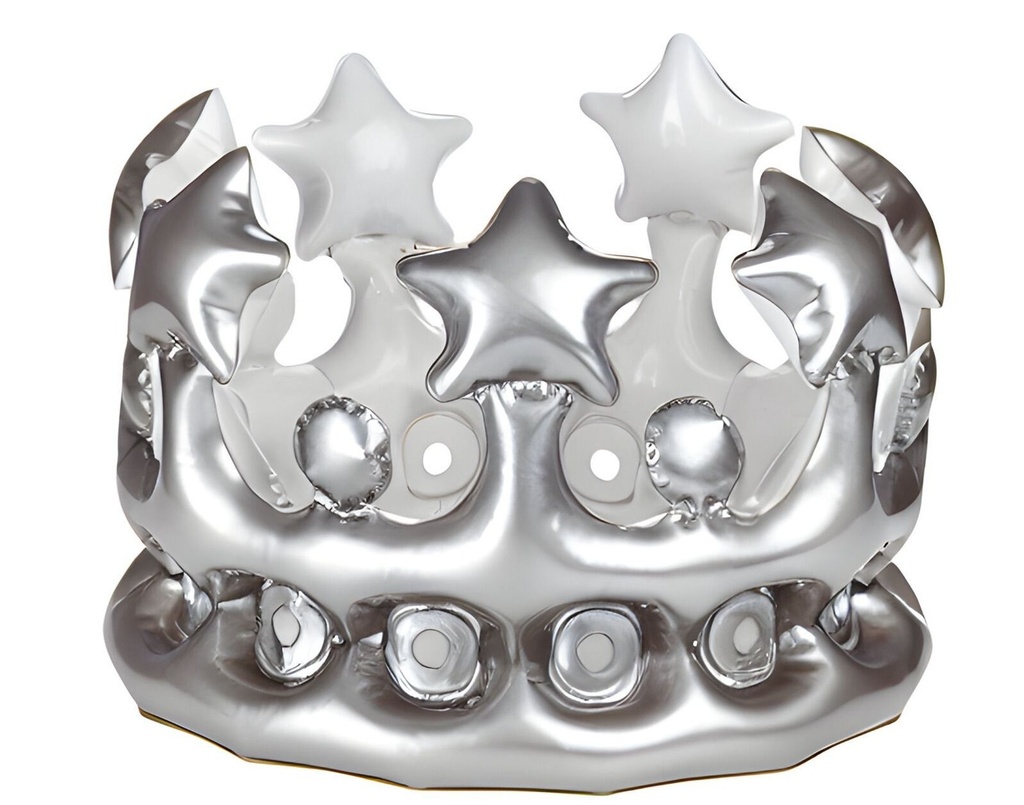 Aufblasbare Krone König Prinzessin Kostüm gold silber