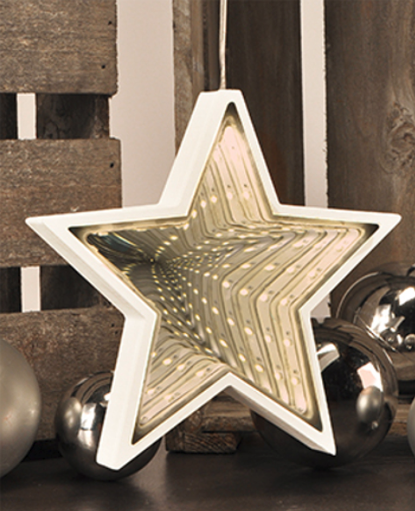 Deko-Figuren Endlos-Spiegeleffekt Stern Tannenbaum