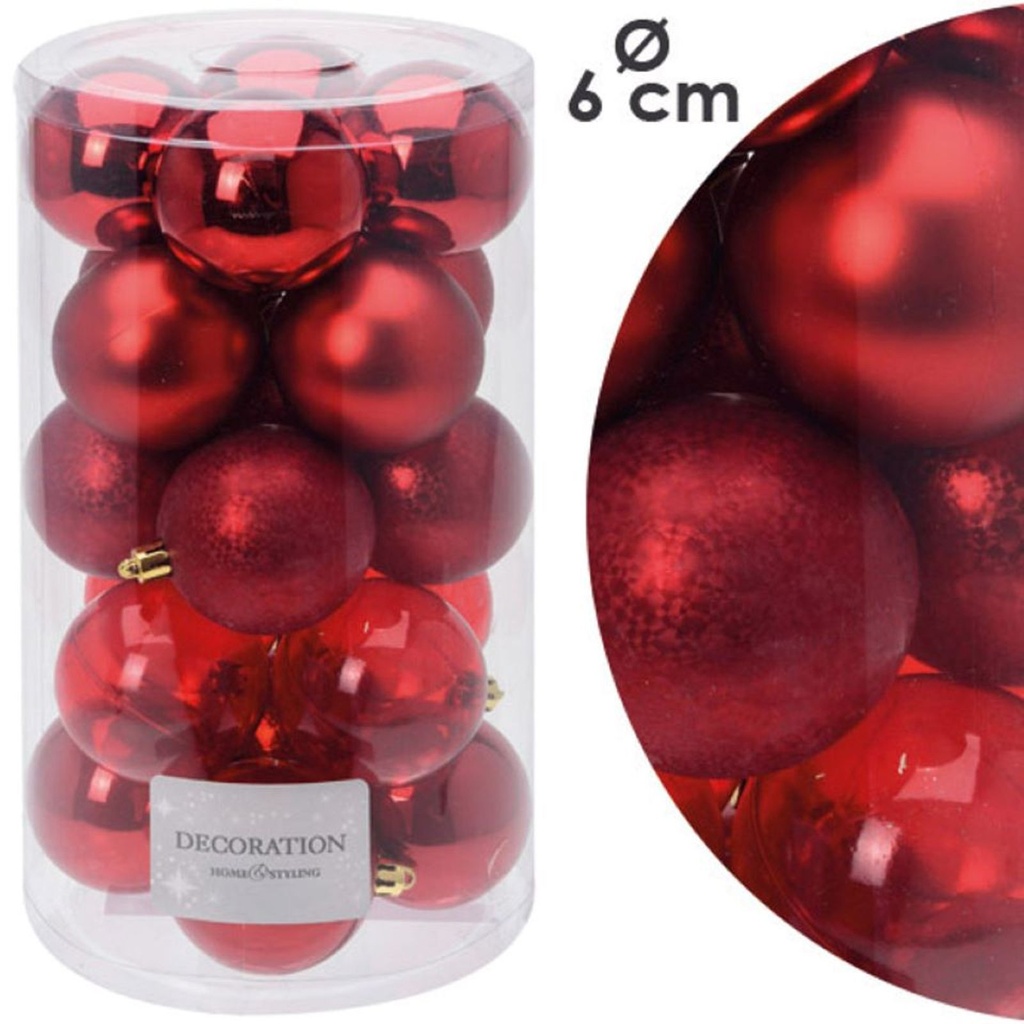 20er Christbaumkugeln matt, Kunststoff