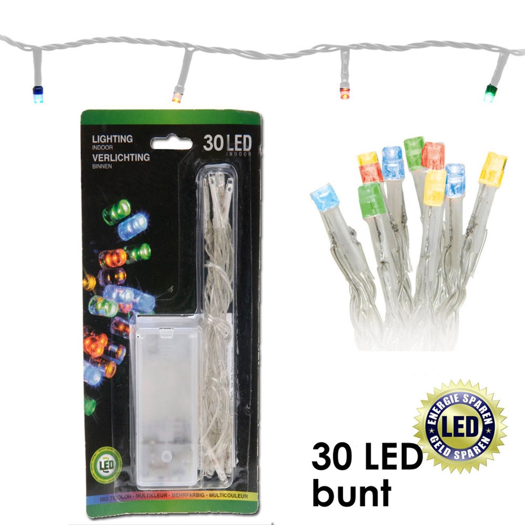 30 LED Lichterkette Beleuchtung Weihnachten Batteriebetrieben