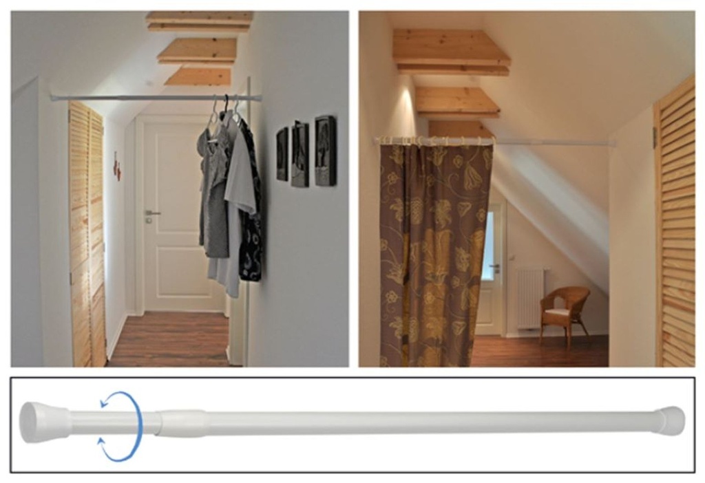 [8795] Teleskop Duschvorhangstange Duschvorhang Stange Aufhängung ausziehbar