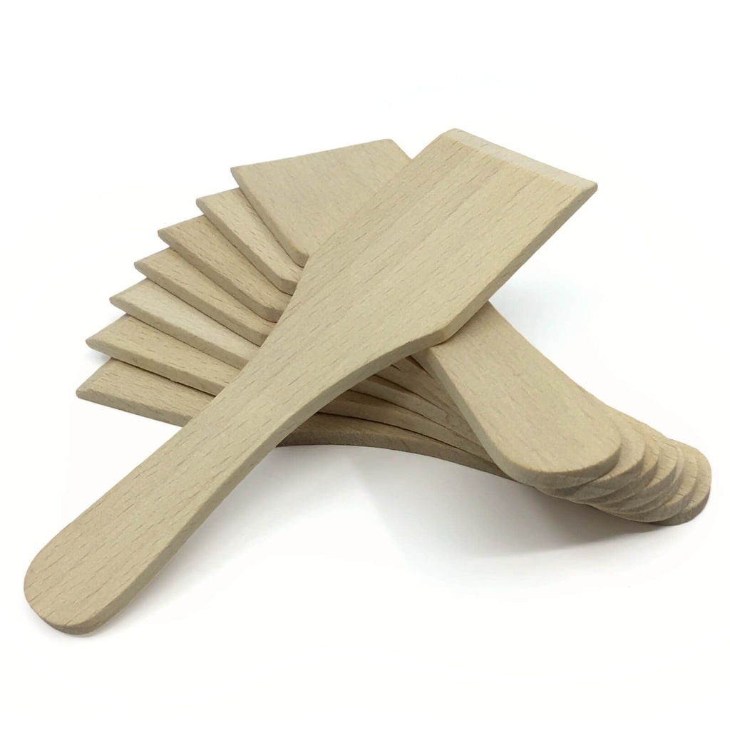 Racletteschieber Raclettespachtel Holzschaber Set Buchenholz 13 cm