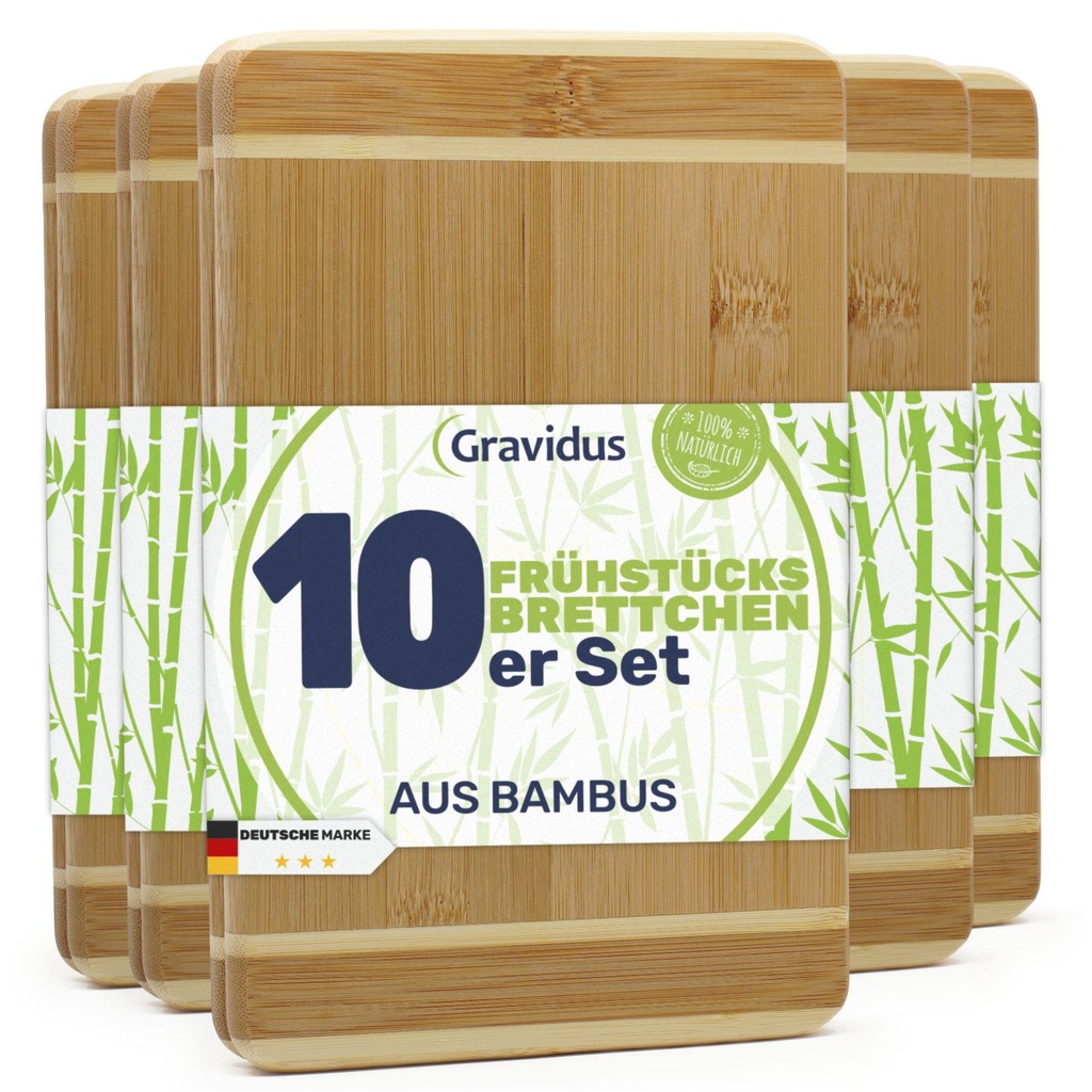 Bambus Frühstücksbrettchen Schneidebretter Set