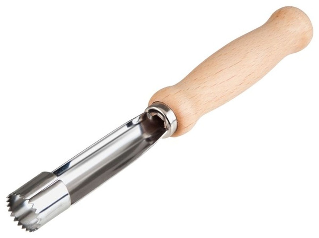 Edelstahl Apfelstecher mit Holzgriff 30cm