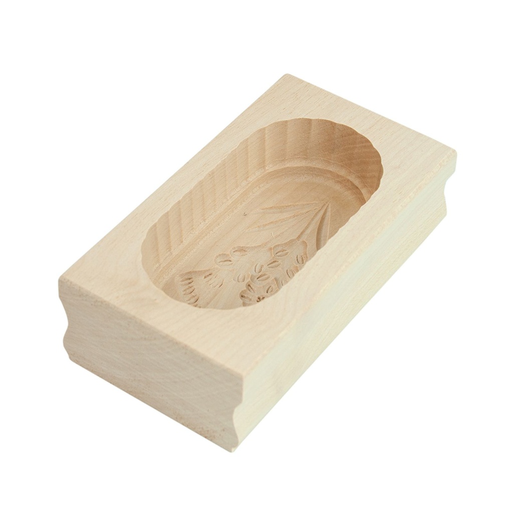 Butterform eckig mit Enzian aus Ahorn Holz Buttermodel