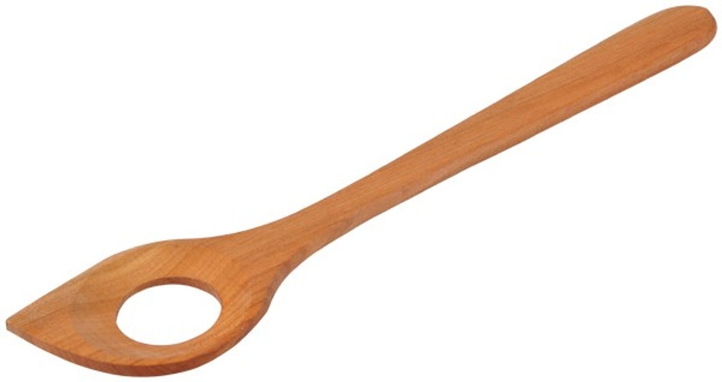 [1786] Löffel Kochlöffel Rührlöffel spitz mit Loch - aus Kirschholz L 30 cm