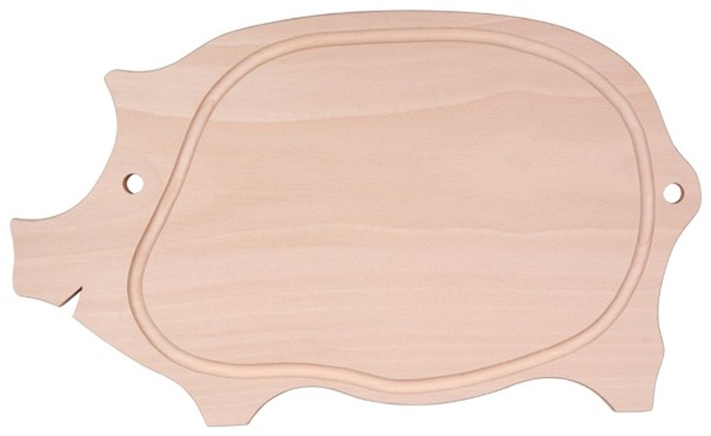 Servierbrett Schneidebrett Holz Schwein Saftrille