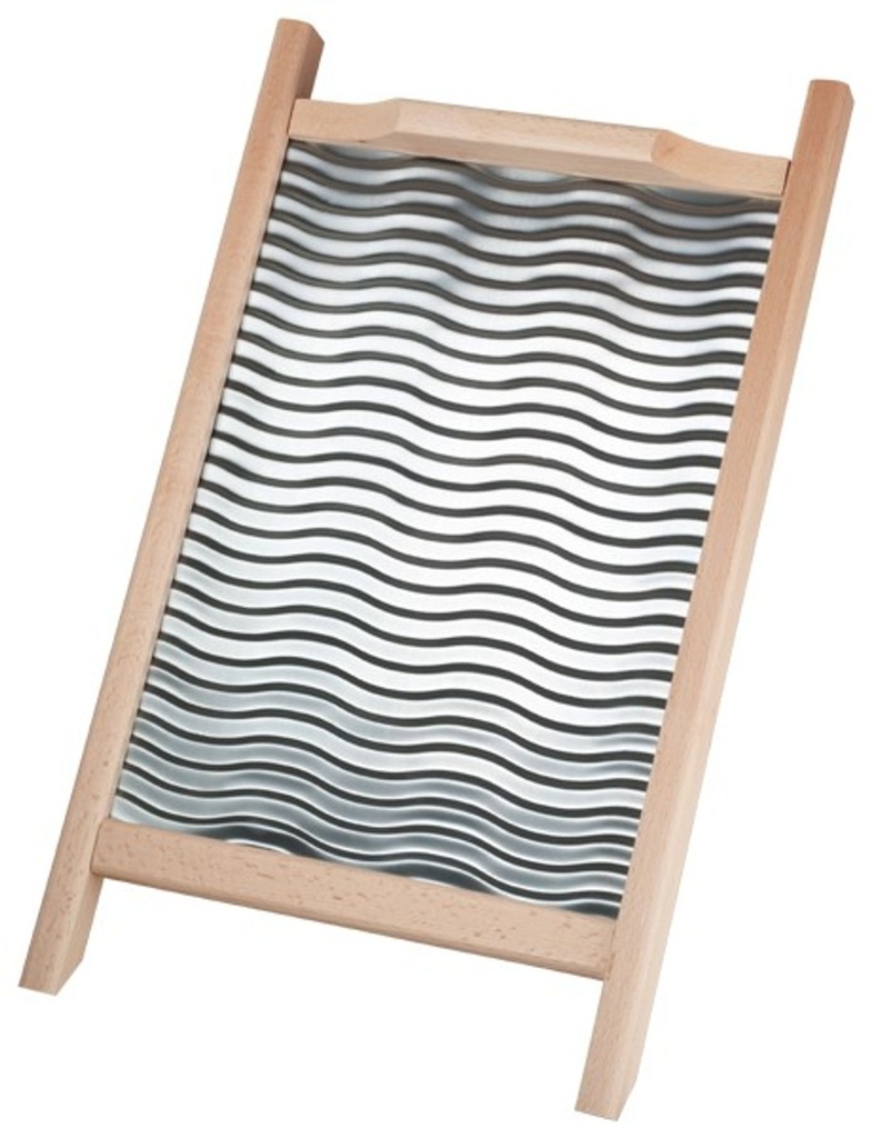 [1926] Waschbrett für Wäsche Rubbelbrett Handwäsche aus Buchenholz & Metall