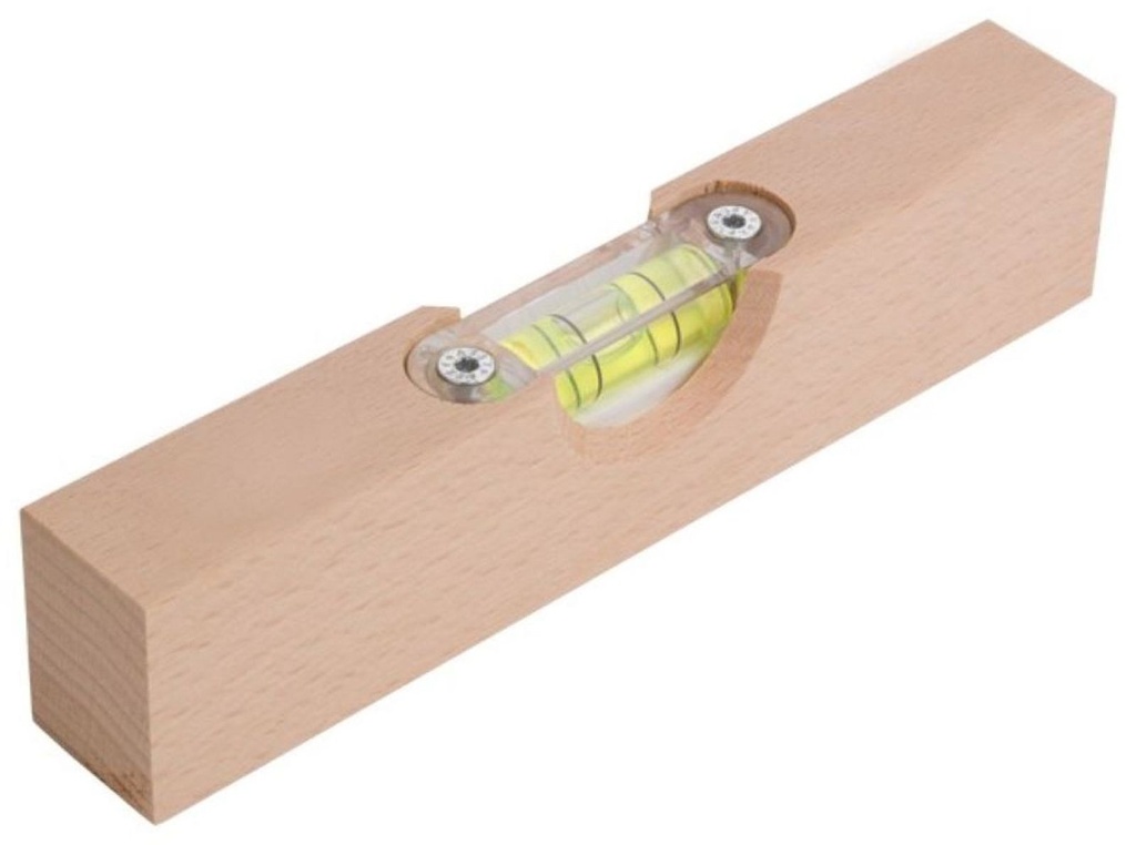 [1970] Handliche Wasserwaage unbehandeltes Holz 15cm Waage