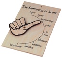 Stimmungsbarometer Türschild aus Holz mit drehbarem Daumen 17x11 cm