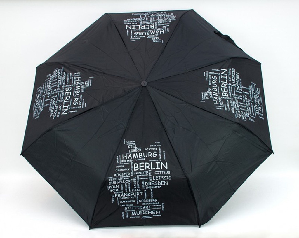 [2290] Teleskop Regenschirm Schirm Taschenschirm Städte Deutschland
