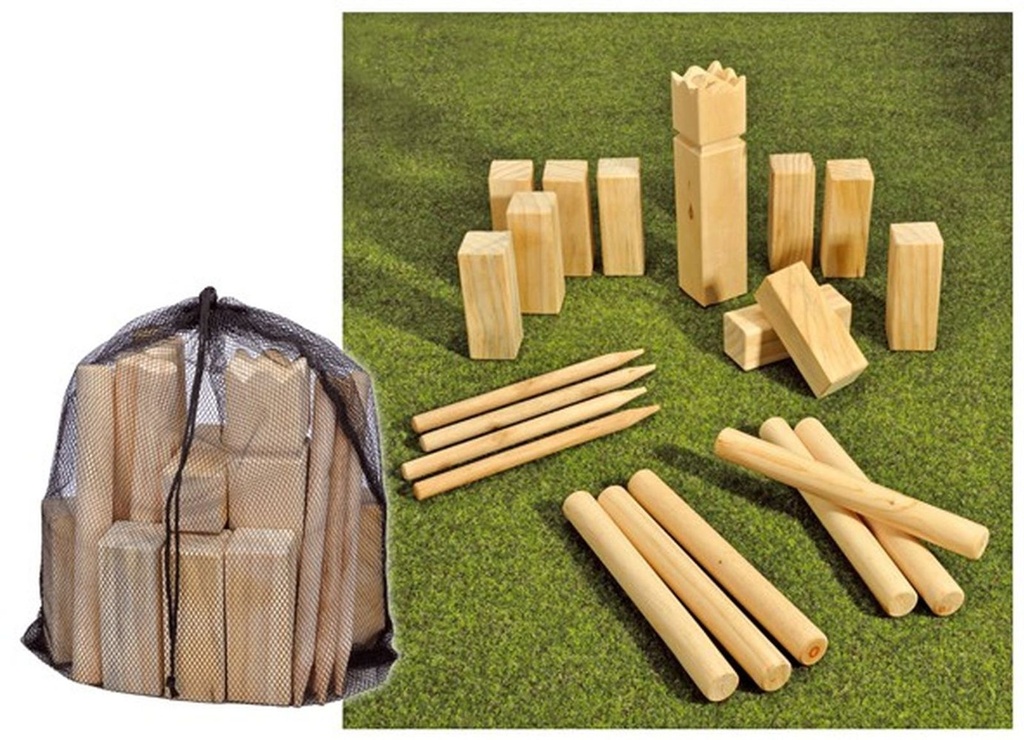 [2411] Kubb Spiel Wurfspiel Rasenschach Outdoor Holz