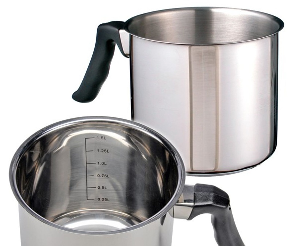 [2628] EDELSTAHL Milchkochtopf Kochtopf Milchtopf Topf Kuvertüre SYLT 1,5L