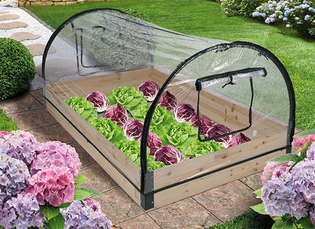 Gewächshaus Treibhaus Frühbeet Garten Gewächs Haus mit Holzrahmen 120x80x50cm