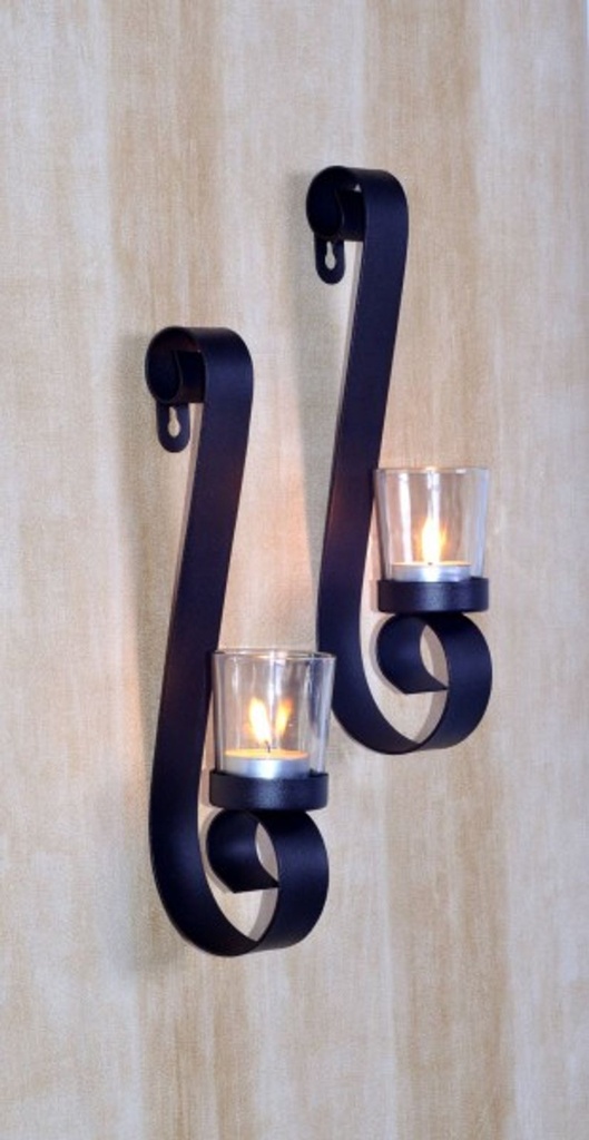 [2668] Wandkerzenhalter 2er Set Teelichthalter Deko