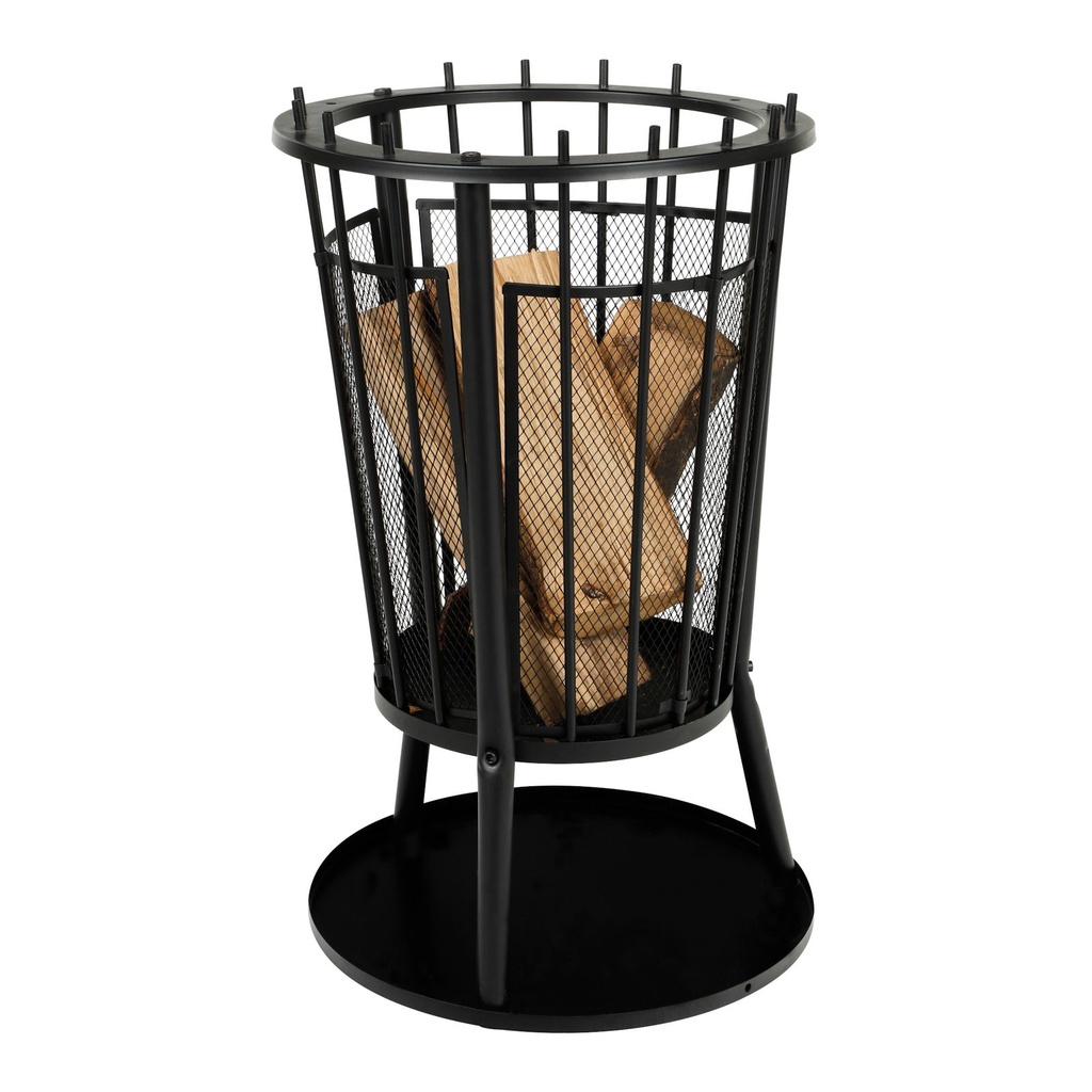 [2790] Feuerkorb mit Funkenschutz und Bodenplatte Ø40 cm für Garten Terrasse