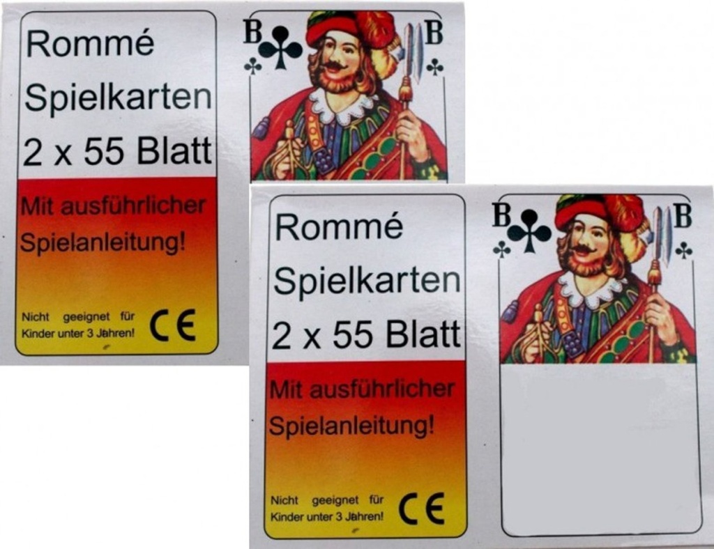 [3057] 4x55 Romme Spielkarten - Rommekarten, Canasta, Bridge, Skat, Poker