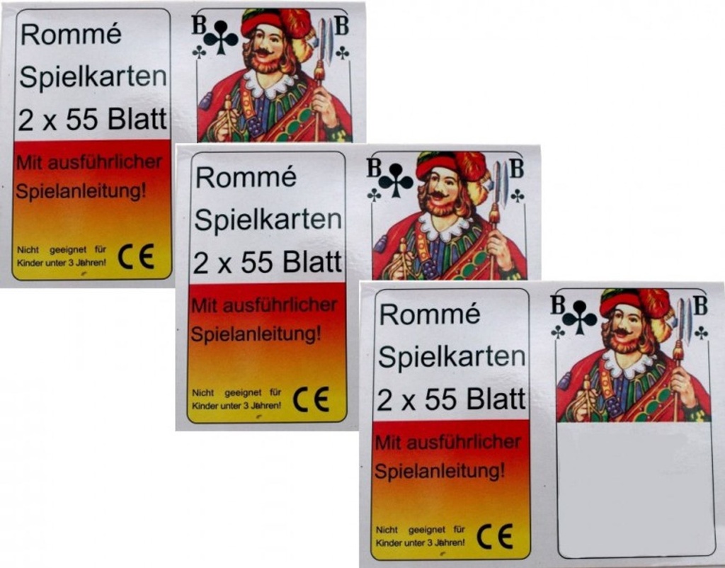 [3058] 6x55 Romme Karten Rommekarten Canasta Bridge Skat Poker