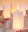 8 x Tütenwindlicht mit Wintermotiven Lichttüten Candlebags Deko Tüte