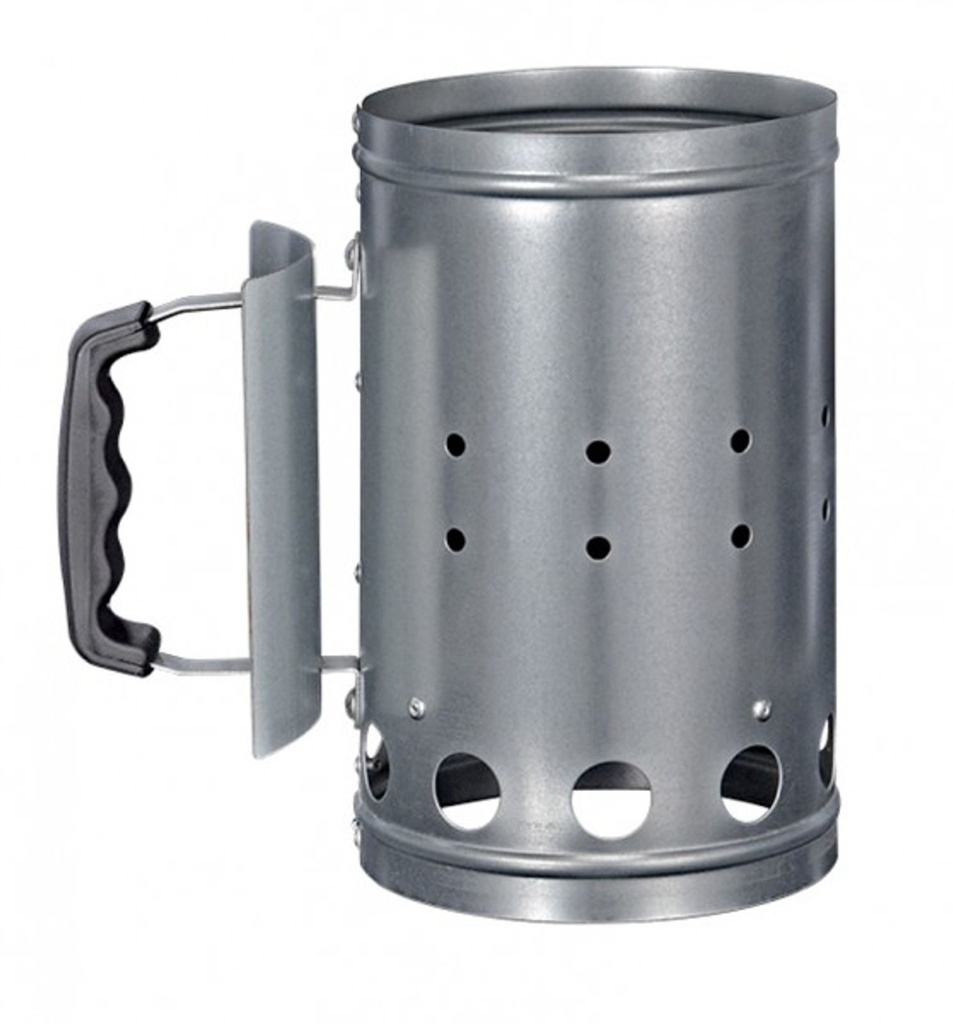 [3579] Kohleanzünder aus Zink mit Griff – Grillanzünder für Holzkohle