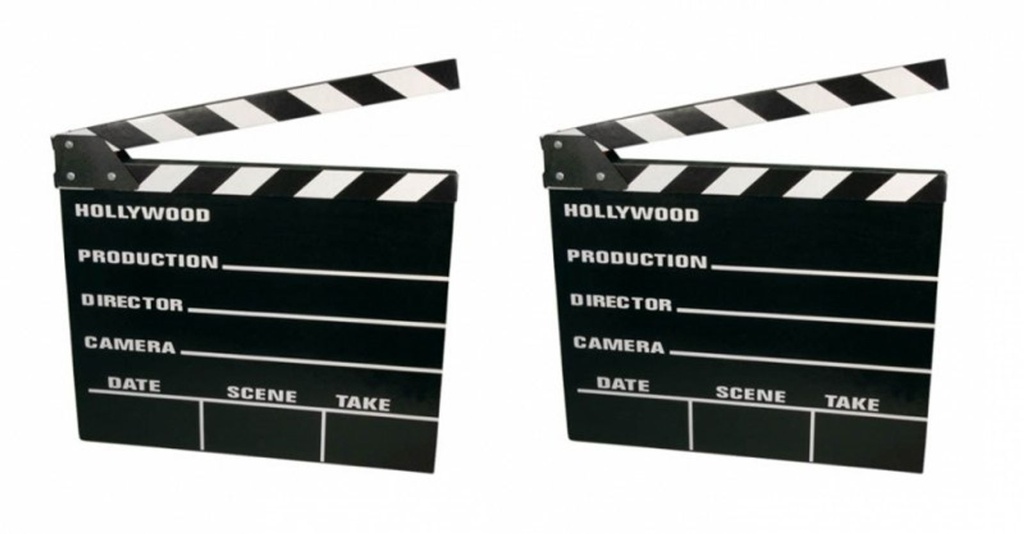 [3668] 2x Filmklappe Regieklappe Regie Film Hollywood Klappe Clapperboard 20x18cm