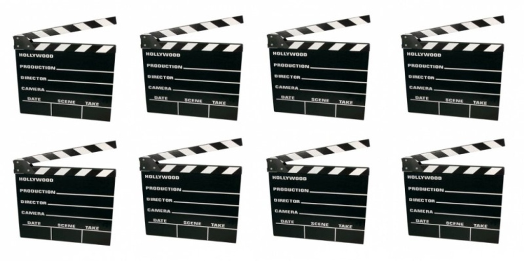 [3671] 8x Filmklappe Regieklappe Regie Film Hollywood Klappe Clapperboard 20x18cm