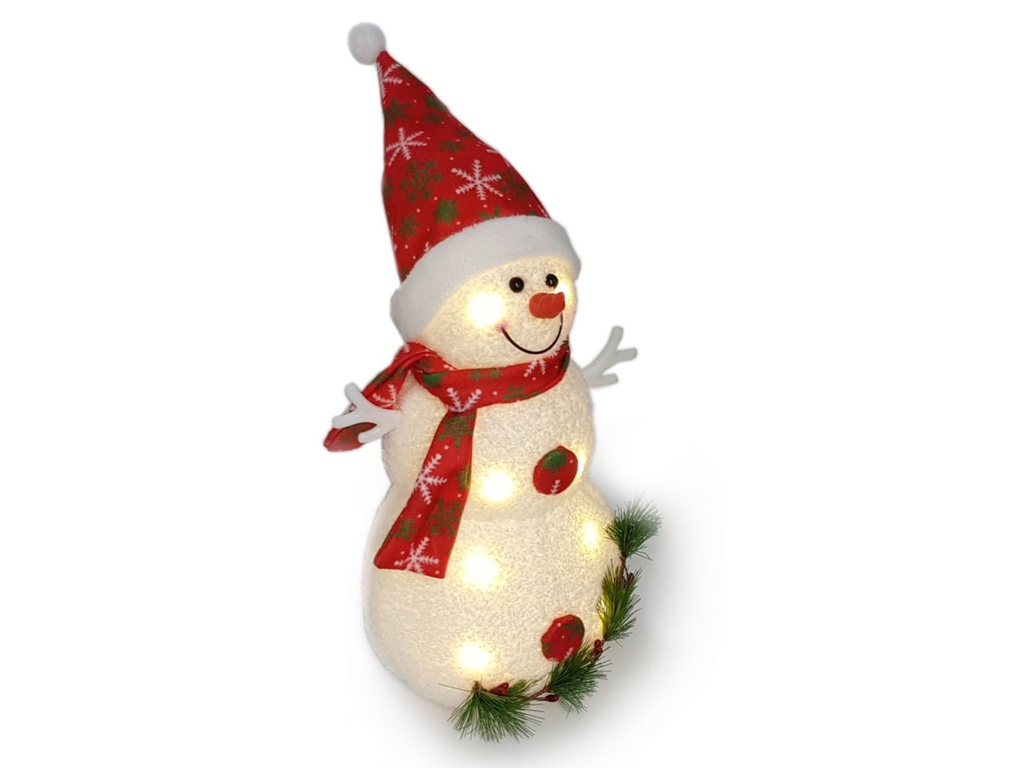 [3818] Dekorativer LED Schneemann 34 cm Innenbereich batteriebetrieben