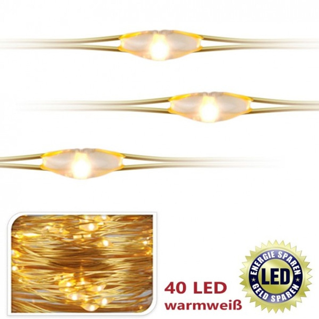 LED Lichterkette 40er warmweiß Batterie