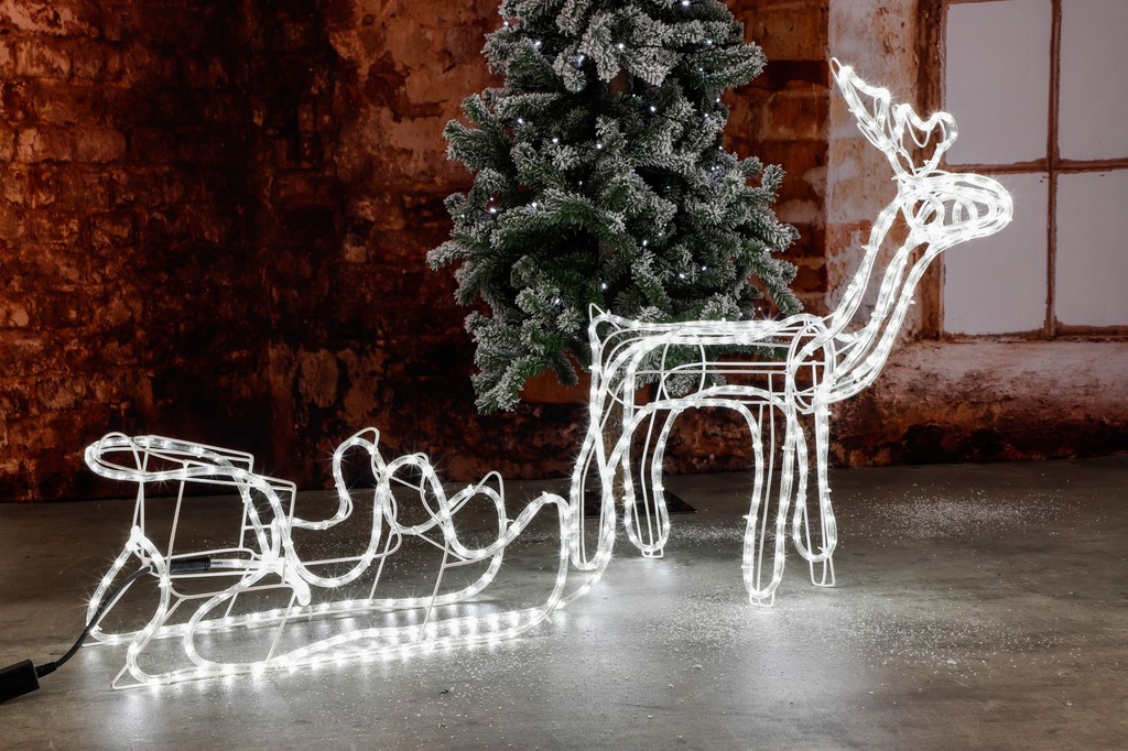 [7266] XXL Rentier mit Schlitten, beleuchtet, 432 LEDs