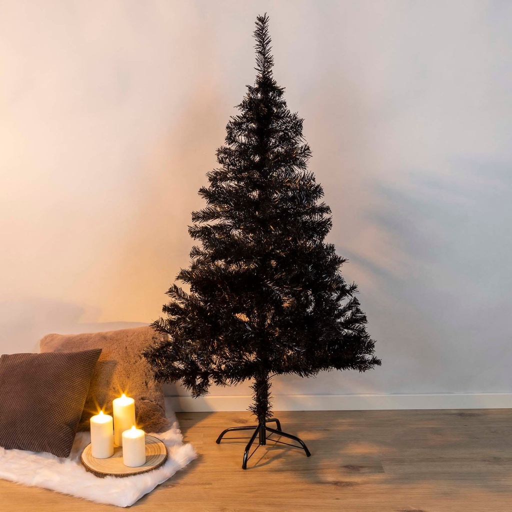 Christbaum Weihnachtsbaum künstlich mit Metallständer 150cm schwarz