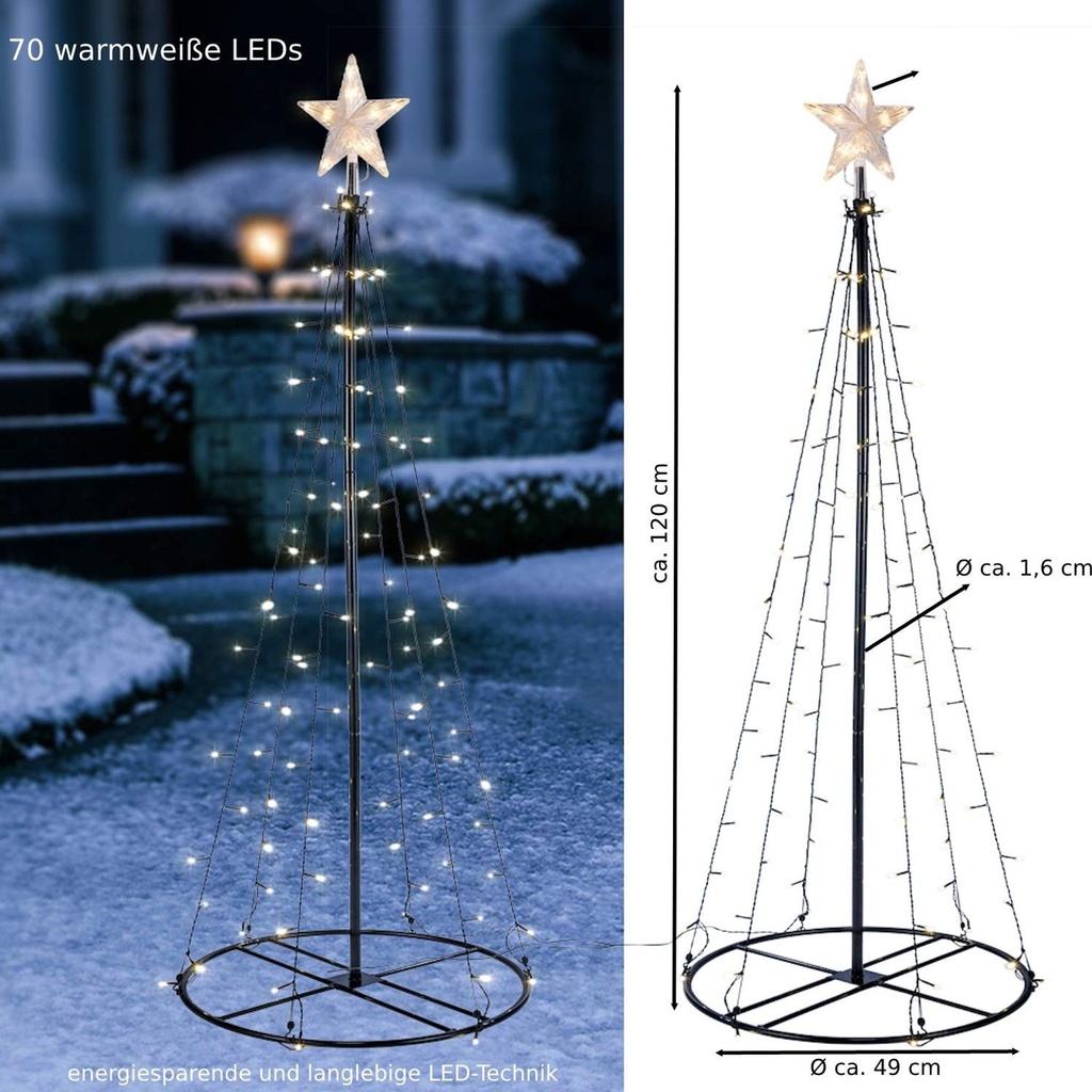 [8110] Garten-Weihnachtsbaum Lichterbaum Weihnachtsbeleuchtung Garten120cm