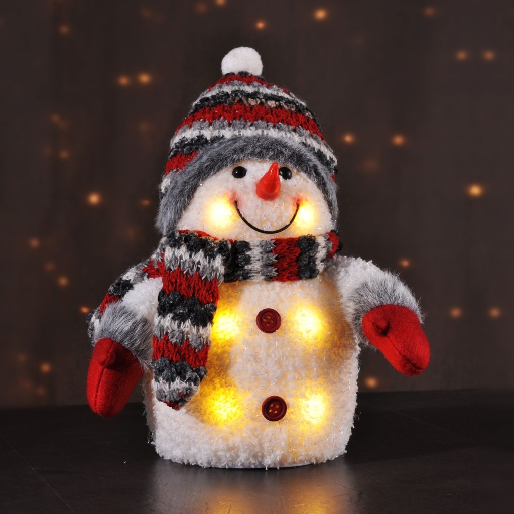 [8169] Leuchtender Schneemann 24 cm LED Weihnachtsdeko batteriebetrieben
