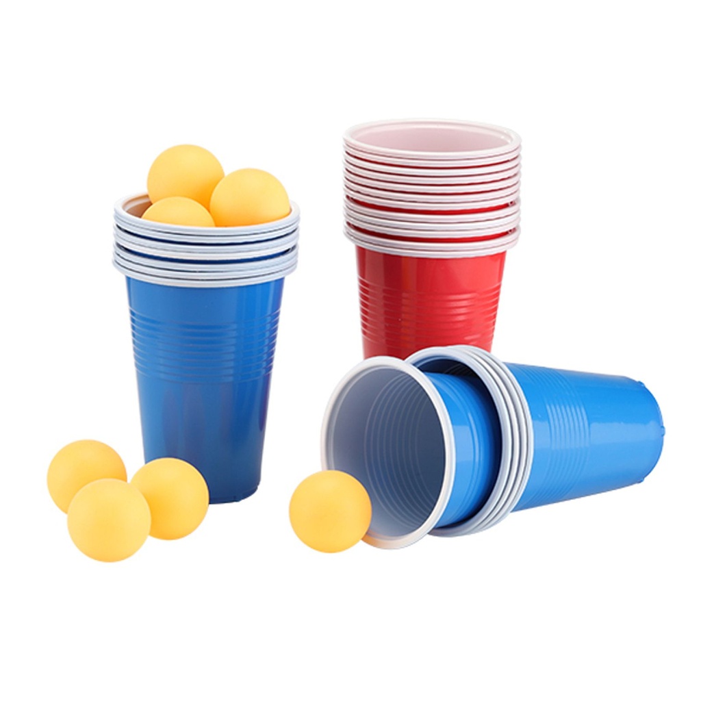 [9652] 48-tlg. Beer Pong Set mit Becher & Bälle