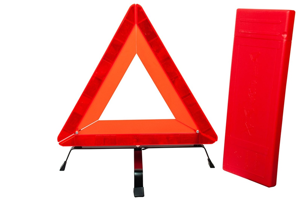[9780] Warndreieck mit Metallfuß und Kunststoffköcher