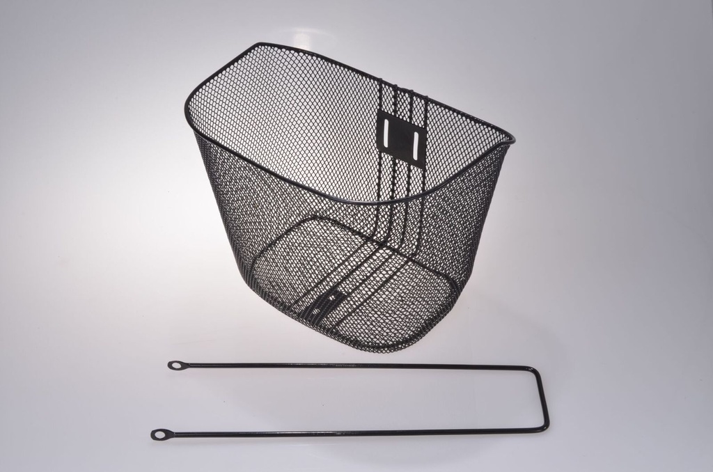 [9859] Lenkerkorb Metallkorb Fahrrad Schwarz 23L