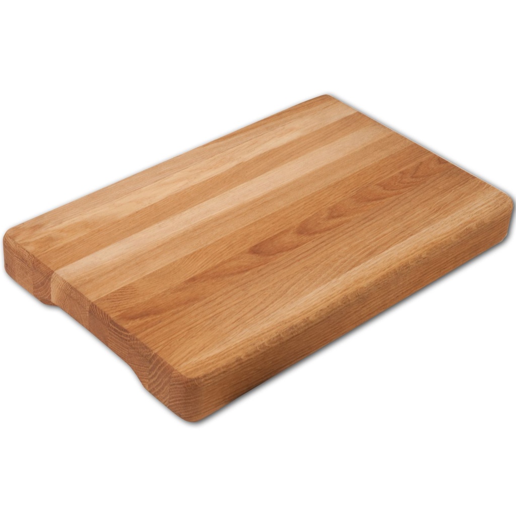 [10019] Schneidebrett Hackblock Holzbrett Holz Brett mit Griffmulde Massivholz Eiche