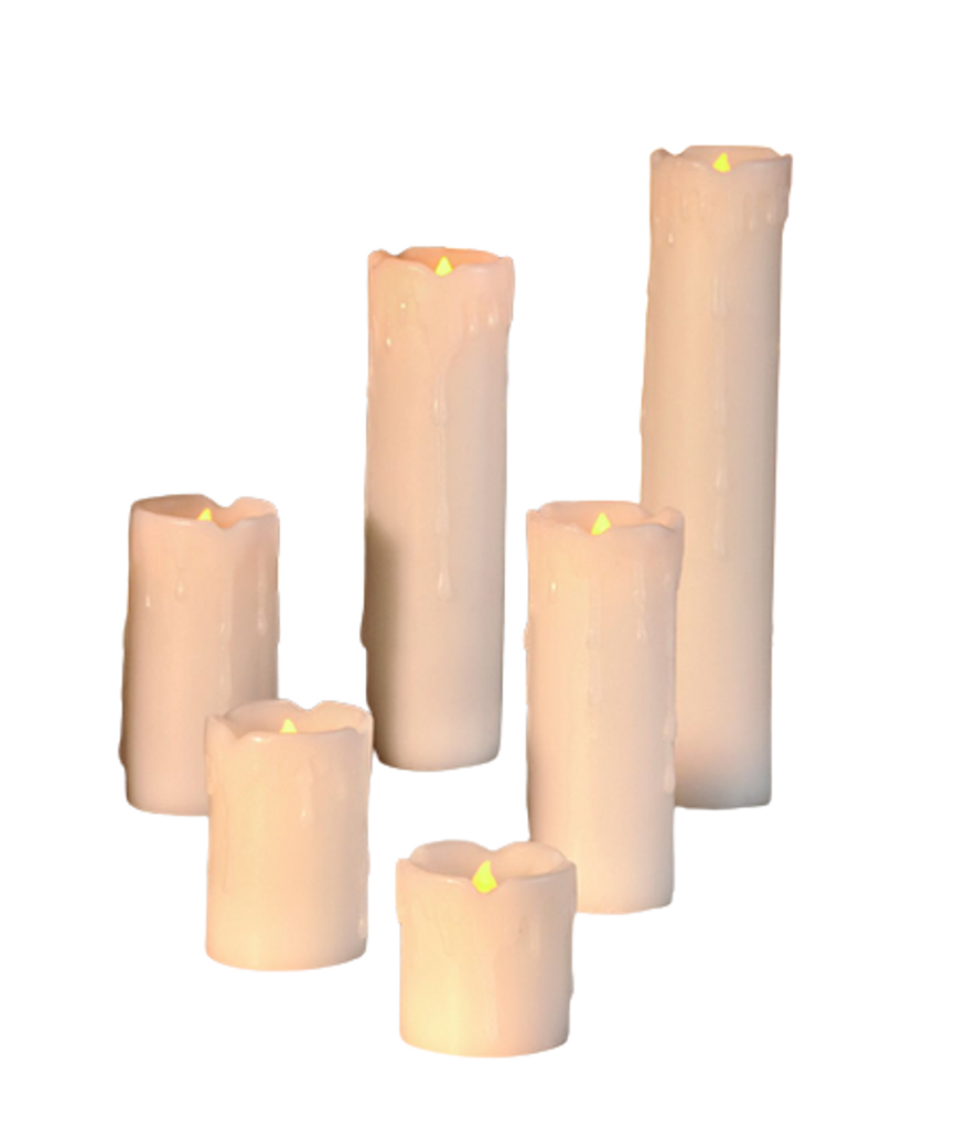 [10061] 6er Set flammenlose LED Kerzen Wachskerzen Echtwachsummantelt