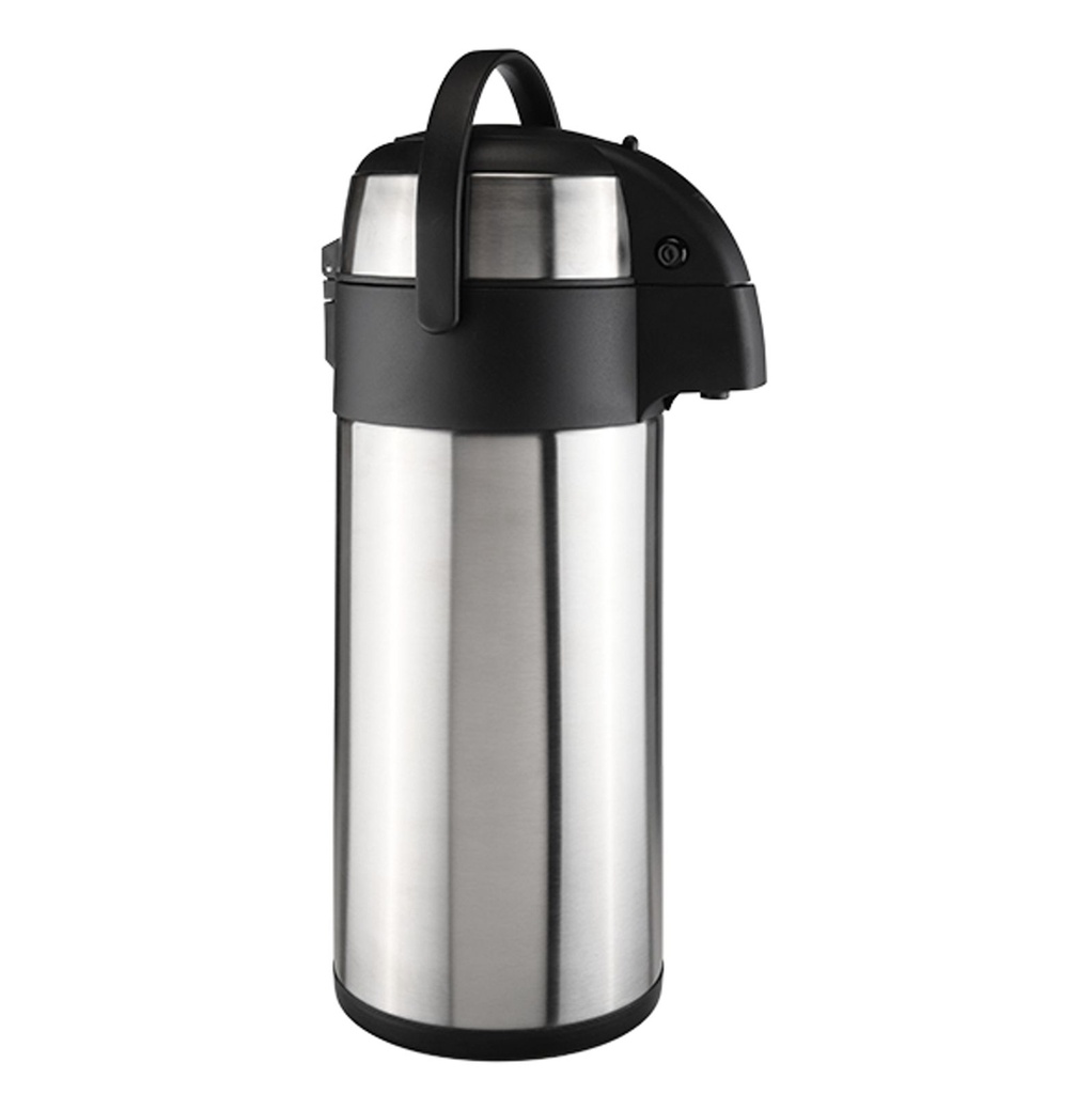 [10106] Edelstahl Airport Pumpkanne, 5 Liter- doppelwandig, auslaufsicher