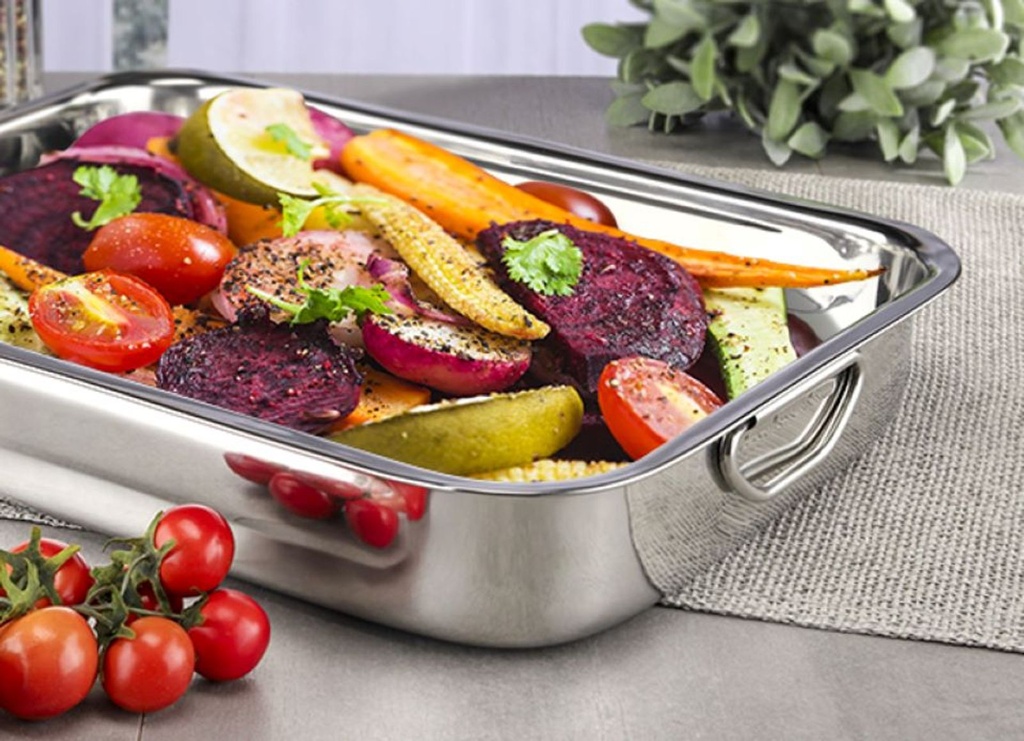 Edelstahl Auflaufform Ofenform Auflauf Form Backform Bratraine mit Fallgriffen