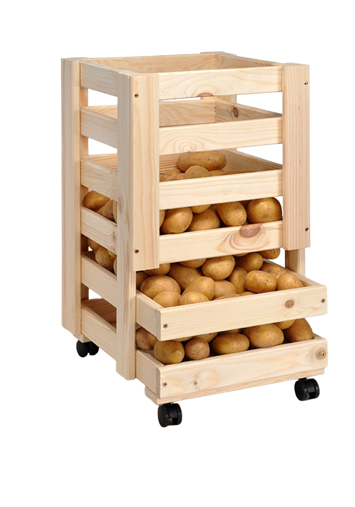 [11958] Holz Vorratskiste für Obst & Kartoffeln
