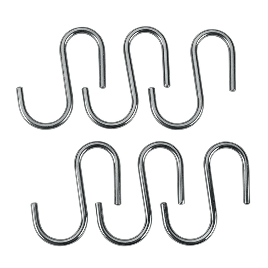 [12327] 6er Fleischerhaken Metall S-Form