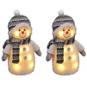 2er Set Deko Schneemann LED Weihnachtsdeko Figur