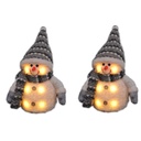 2er Set Dekofigur Schneemann LED Beleuchtung
