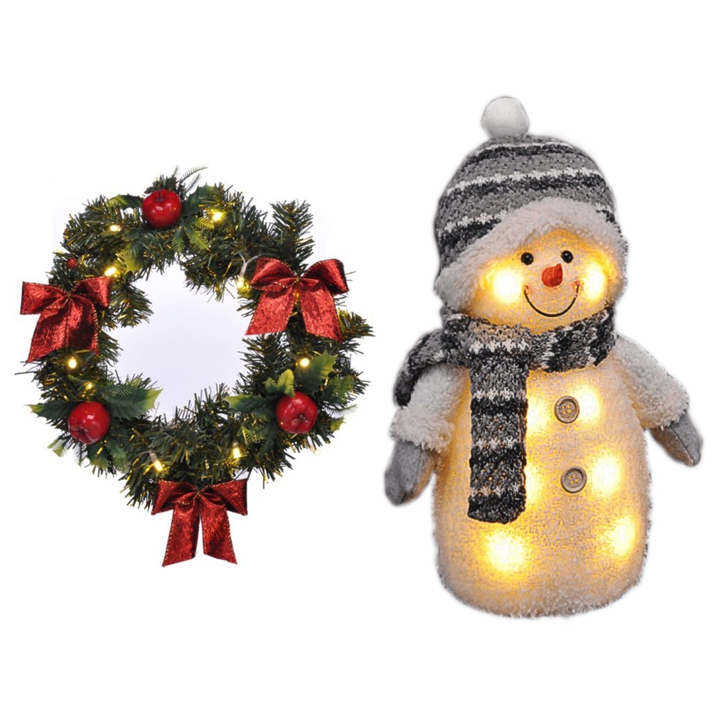 [13012] Beleuchteter Türkranz Lichterkranz Weihnachtsdekoration & Deko