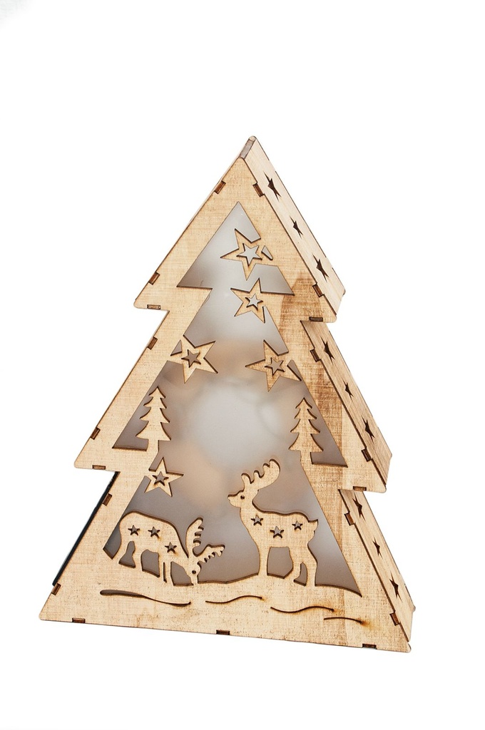 [13019] Hölzerner Weihnachtsbaum LED Weihnachtsdeko Weihnachtsbeleuchtung