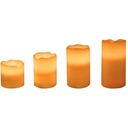 4 LED Echtwachskerzen flackernd mit Fernbedienung