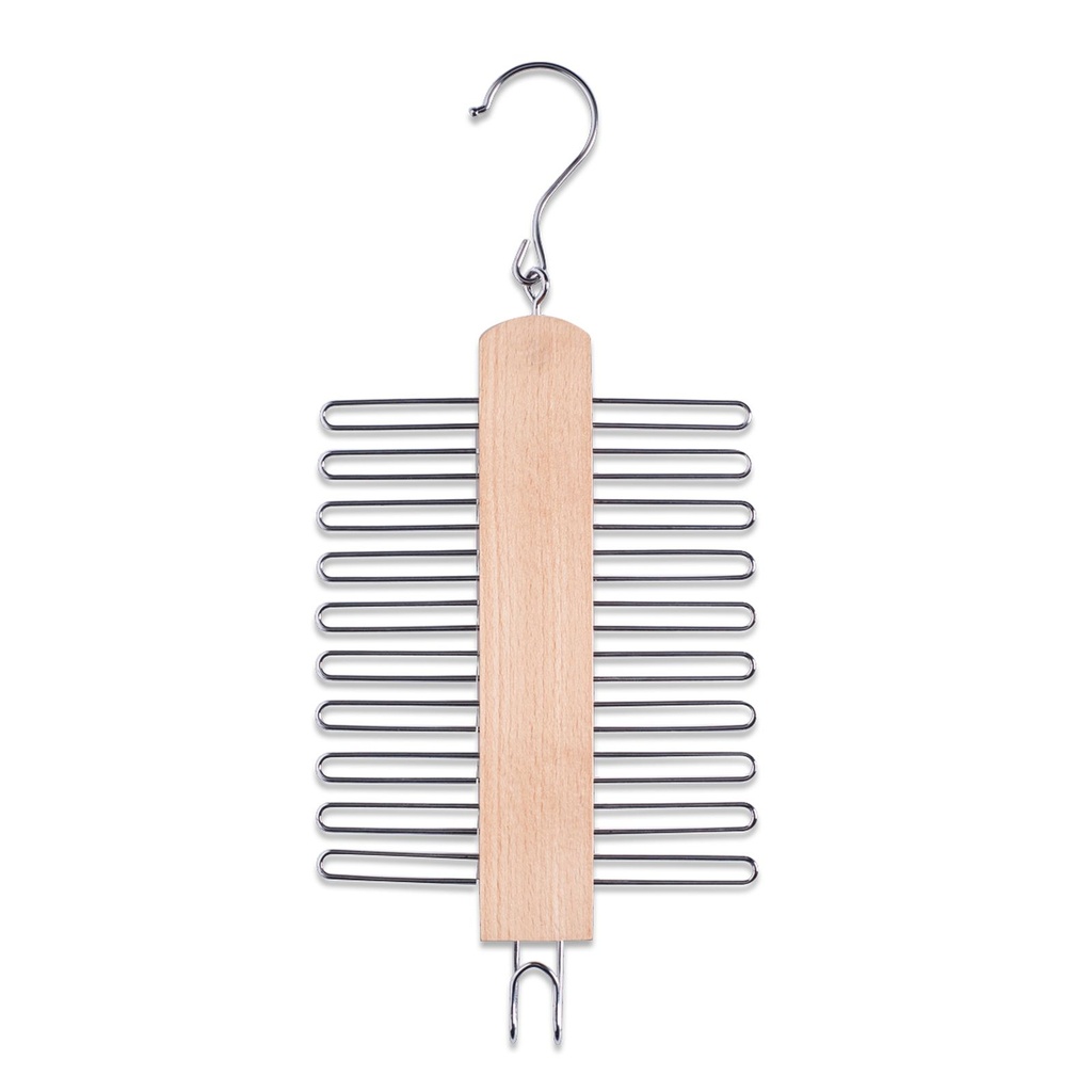 [14917] Zeller Krawattenhalter Krawattenbügel Gürtelhalter für 20 Krawatten aus Holz