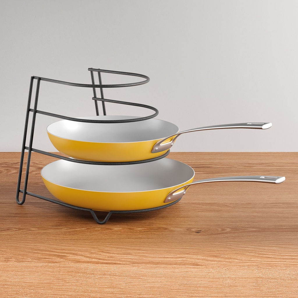 [14970] Bratpfannenablage Pfannenstapler Ständer Pfannen Ablage Halter