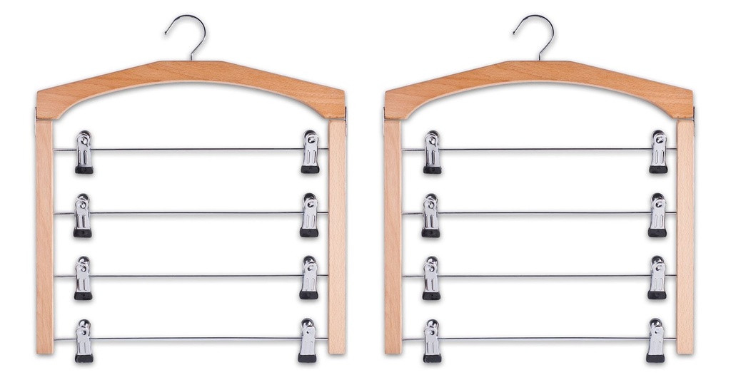 [15362] 2er Set Zeller Rock- & Hosenbügel Anzugbügel Holz